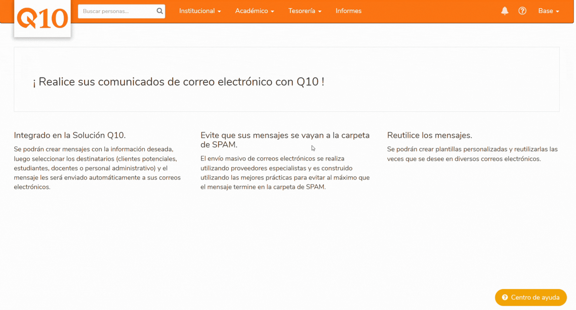 Cómo parametrizar los informes institucionales